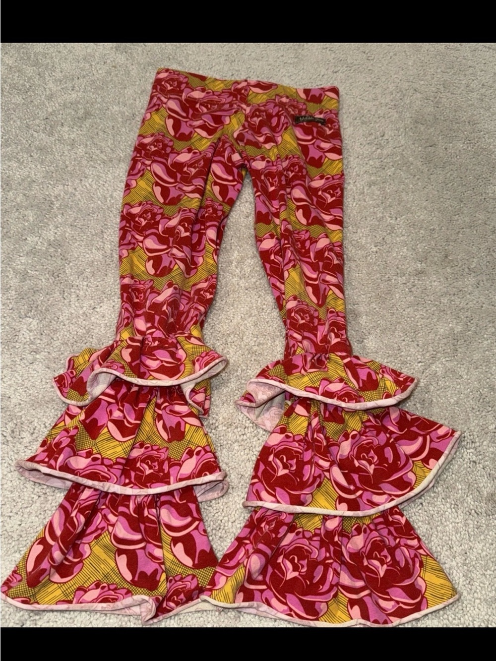 Matilda Jane Paint By Numbers Pink Floral Pants 8 Ruffle